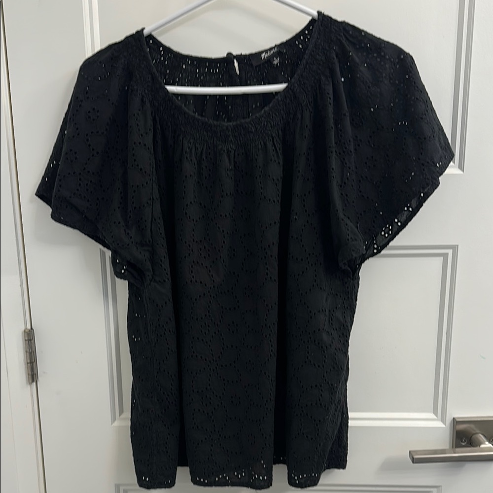 Madewell Black Short Sleeve Blouse